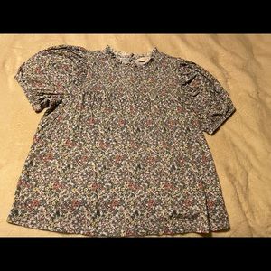 LOFT XL short sleeved floral blouse